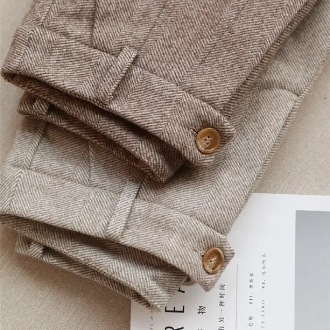 Harrow Herringbone Wool Trousers