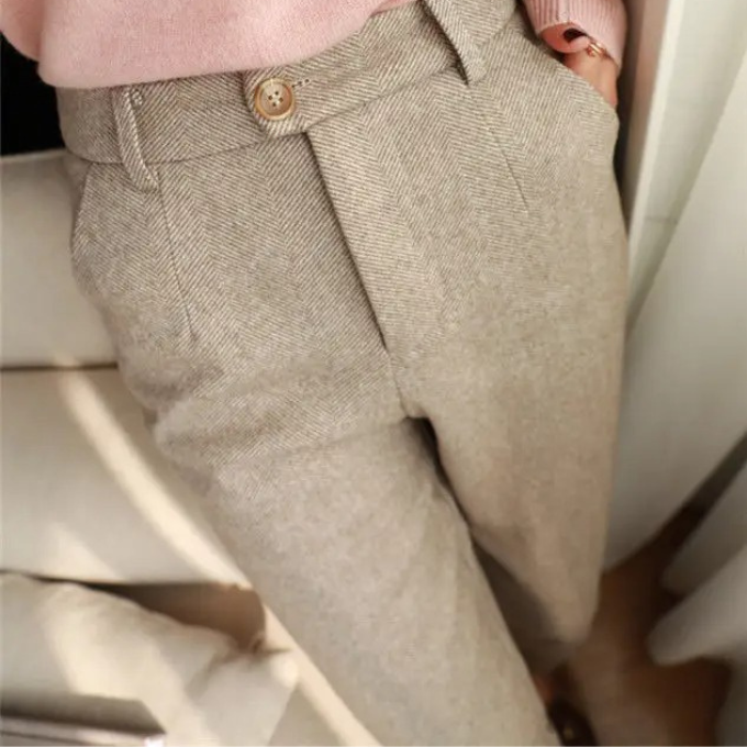 Harrow Herringbone Wool Trousers