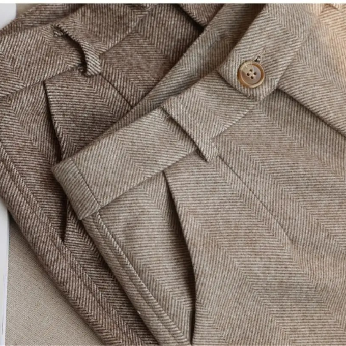 Harrow Herringbone Wool Trousers