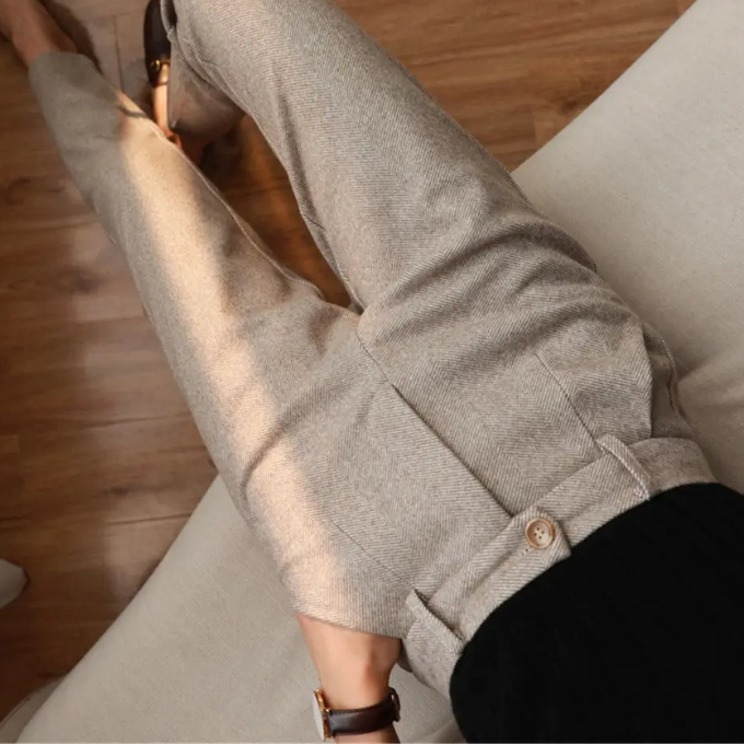 Harrow Herringbone Wool Trousers