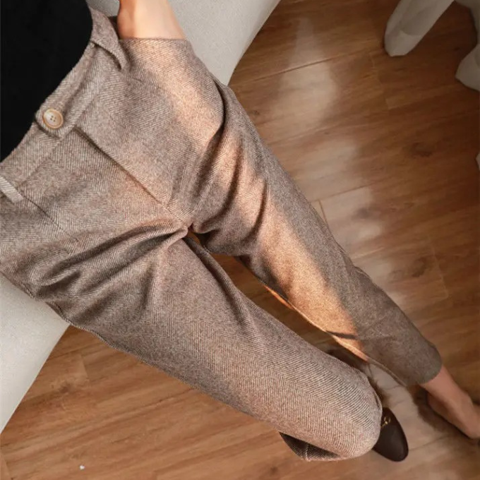 Harrow Herringbone Wool Trousers