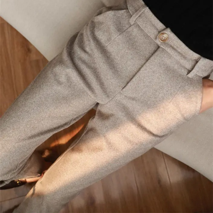 Harrow Herringbone Wool Trousers