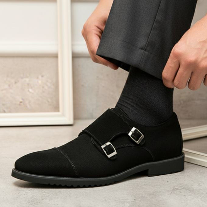 The Duke Suede Monk Strap Shoe