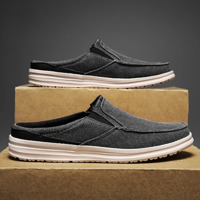 Denim Mule Slip-Ons