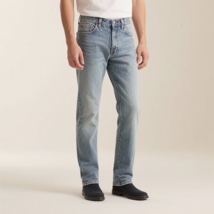 Classic Blue Straight-Leg Jeans