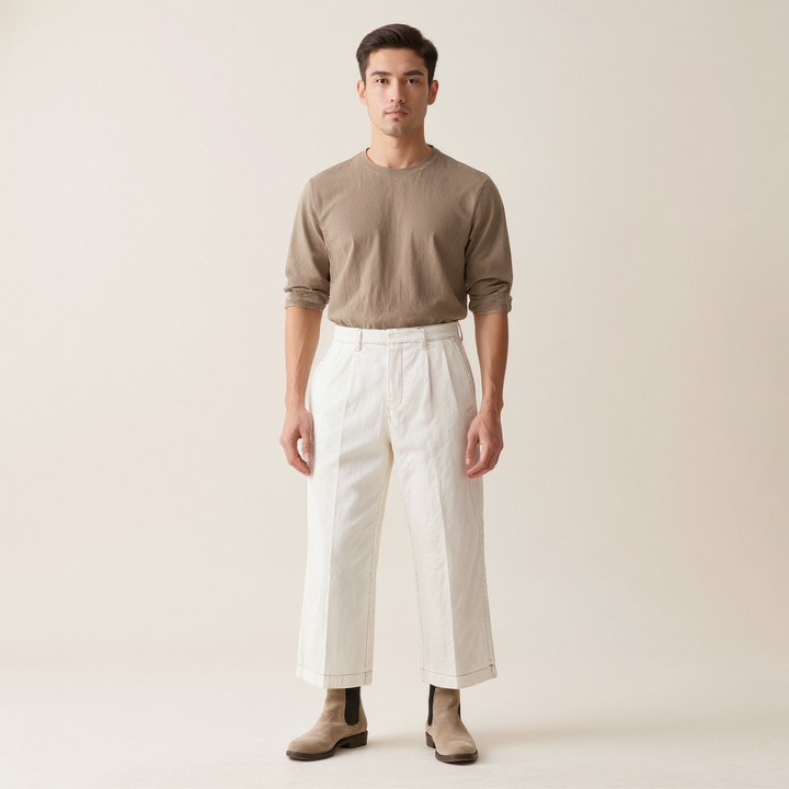 Emberline Wide-Leg Chinos
