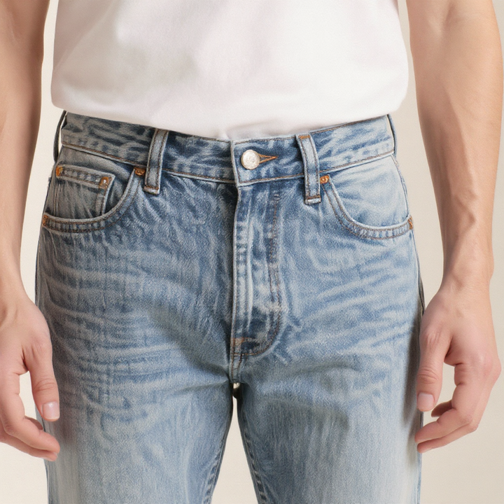 Classic Blue Straight-Leg Jeans