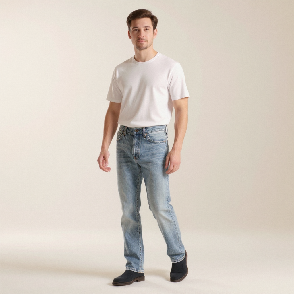 Classic Blue Straight-Leg Jeans