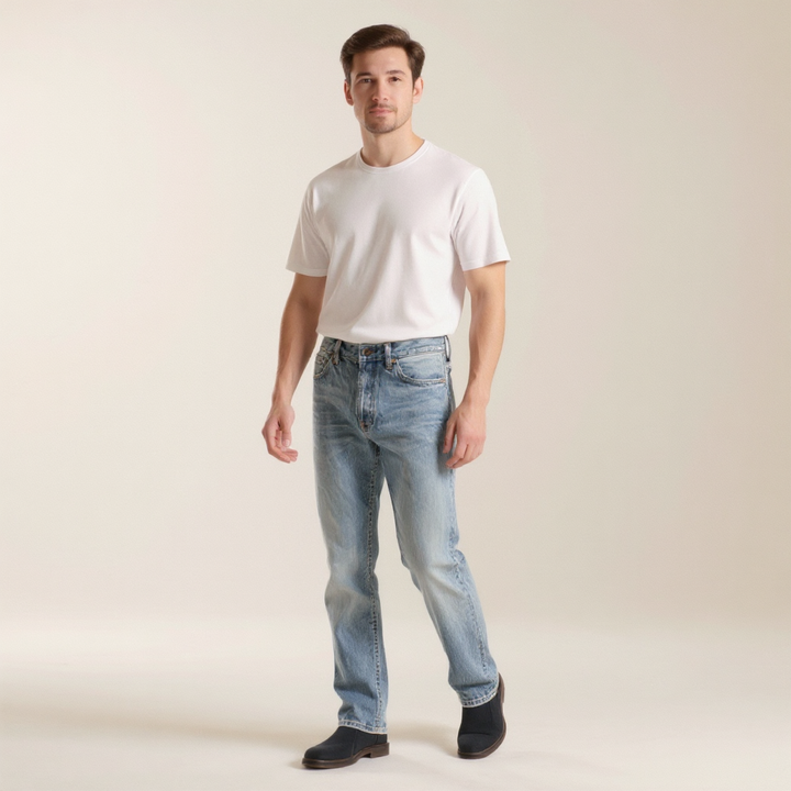 Classic Blue Straight-Leg Jeans