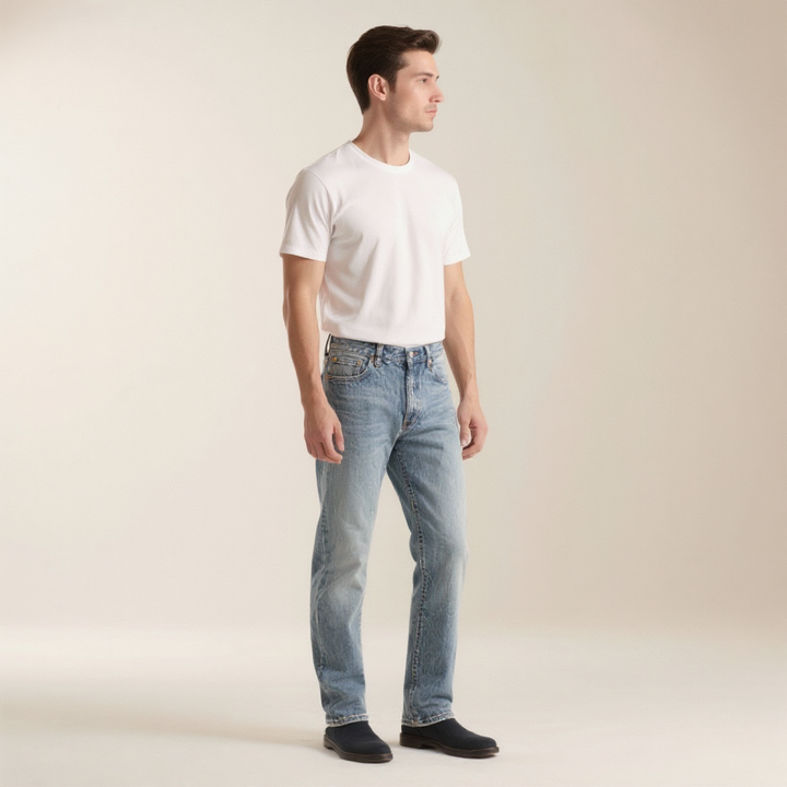 Classic Blue Straight-Leg Jeans